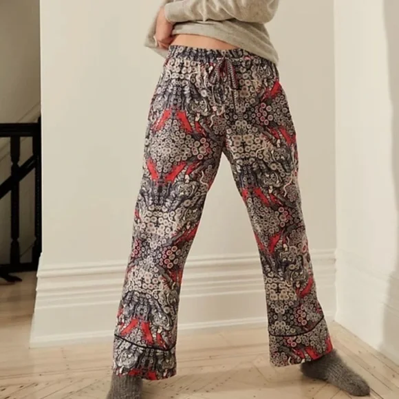 NWT Anthropologie Florence Balducci Menagerie Flannel Printed Sleep Pants - Picture 2 of 13